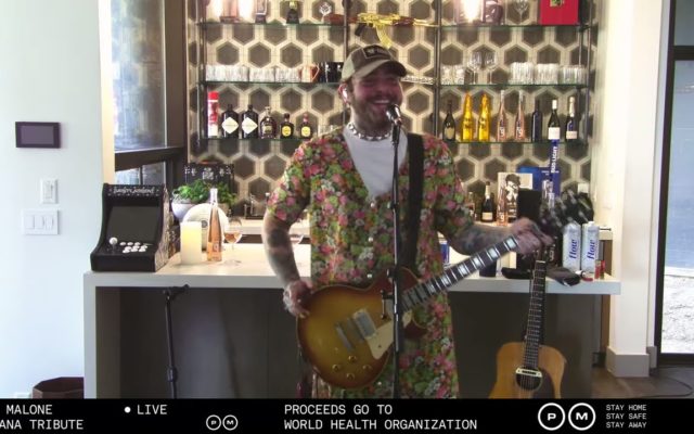 Post Malone Did a Live Streamed Nirvana Tribute with Travis Barker For Coronavirus Relief