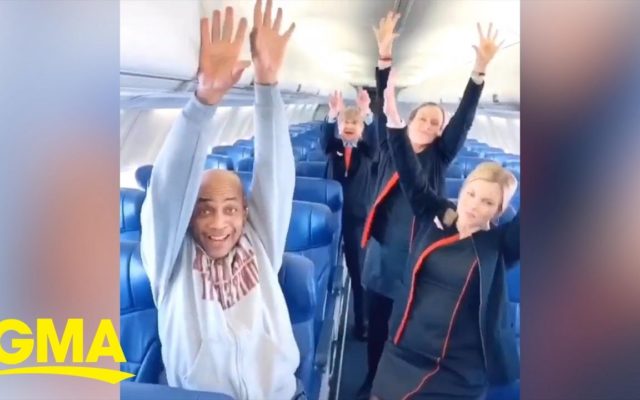 Cabin Crew Dances To Justin Bieber With Their Only Passenger
