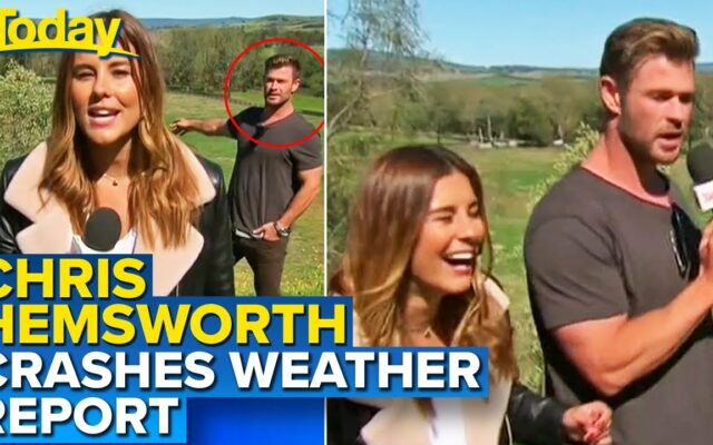 Chris Hemsworth Crashes A TV Weather Report