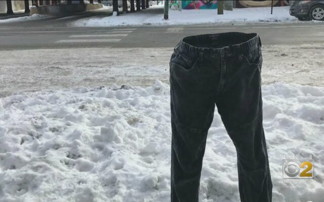 This Guy Is Using Frozen Pants To Call Dibs On His Parking Spot