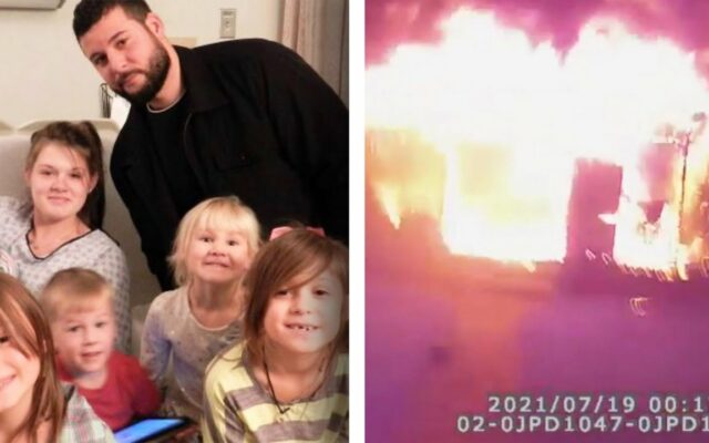 Hero Cop Catches Family Jumping From House Fire